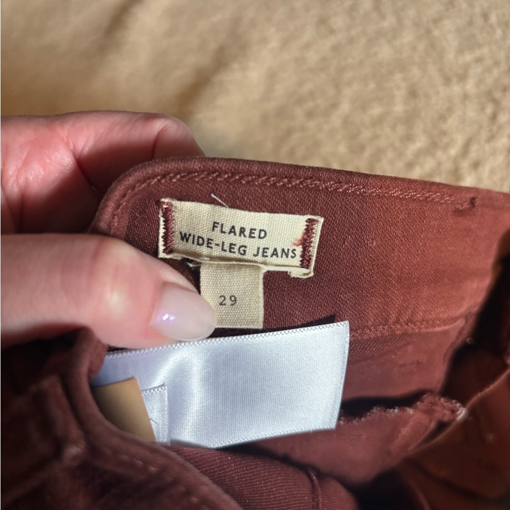 Madewell NWOT High-Waist Rust Brown Wide-Leg Jeans Sz 29 - Picture 7 of 10